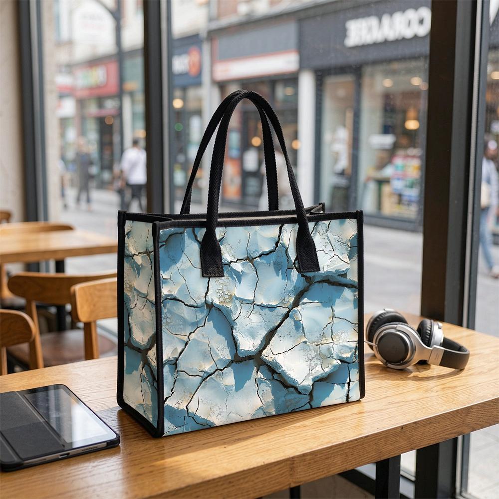Crack Texture Tote Bag Fashion Large Capacity Daily Commuter Handbag
