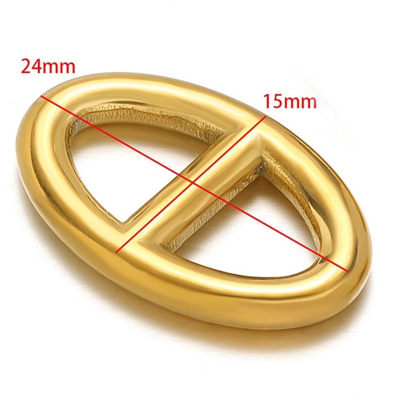 PandaHall 10pcs Multi-Size Stainless Steel Pig Nose Connector charms Tarnish Resistant for DIY Earrings Necklace Jewelry Making