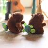 Capybara Stuffed Animal Keychain Pull String Wagging Tail Pp Cotton Plush Backpack Charm
