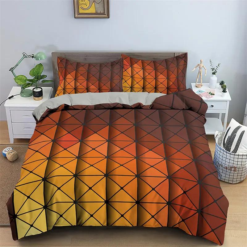 Geometric Duvet Cover Microfiber King Queen Full Twin Bedding Set For Kids Teen Adult Bedroom Decor Abstract Pattern Quilt Cover