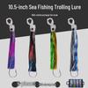 Набор кальмаровых приманок для троллинга в соленой воде, 10,5 дюймов, для глубоководной рыбалки: Идеально для тунца и акулы
