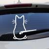 Cute Cat Car Windshield Wiper Vinyl Art Sticker Decor Lovely Animal Cat Mural Art Decal For Car Window Loptop Decoration