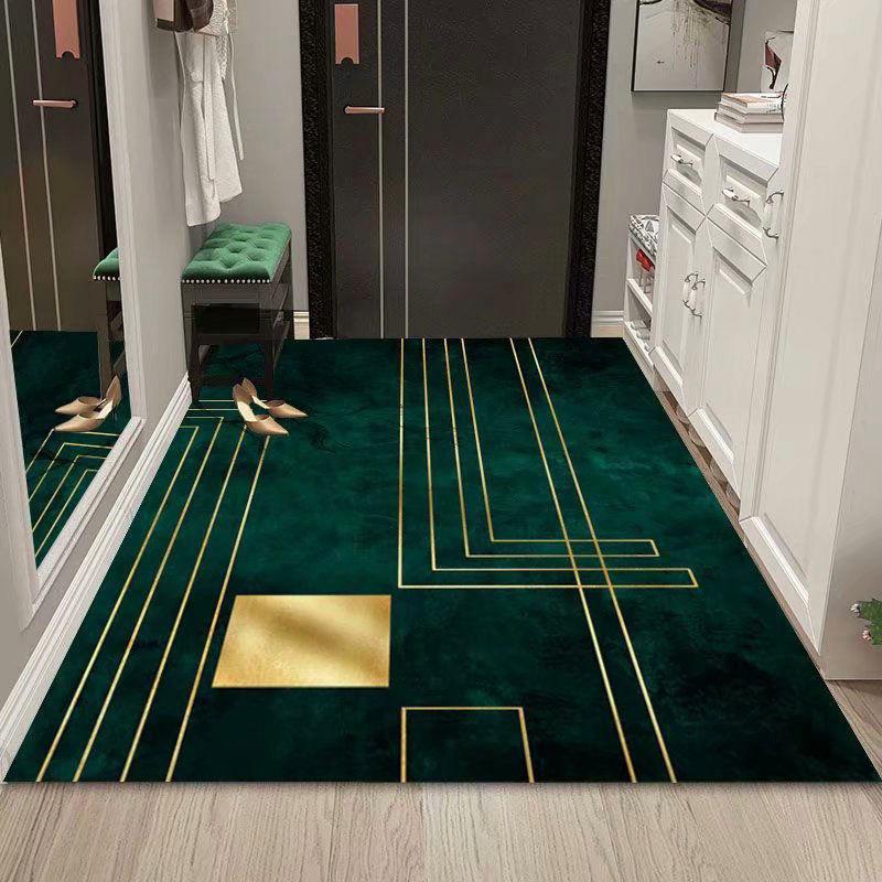 Modern Light Luxury Living Room Sofa Coffee Table Carpet Simple Dark Green Porch Entry Non-slip Rug Children's Room Bedside Rugs