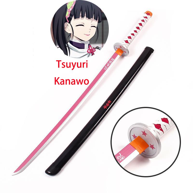 104cm Demon Slayer Katana Sword Bamboo Anime Blade Sunwheel Knife Tanjirou Katana Weapon Model 1:1 Ninja Cosplay Prop Kids Toys