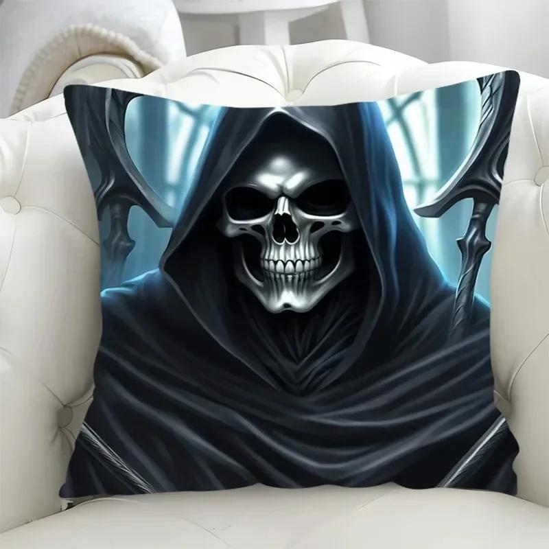 Luxury Home Decor Pillow Cover Hell Reaper Style Pattern Cushion Cover Sofa Office Cushion Cover
