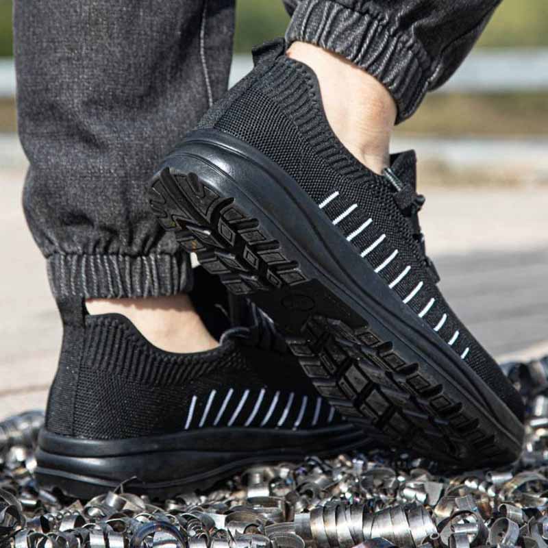 Ouylan Anti-Puncture For Construction & Machinery Steel Toe Safety Shoes, Mesh Breathable Low-Cut