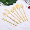 4 шт. Золотая ложка для перемешивания кофе, чая, длинной ручкой, десертная ложка для мороженого, экологически чистая посуда из нержавеющей стали 304, кухонная посуда