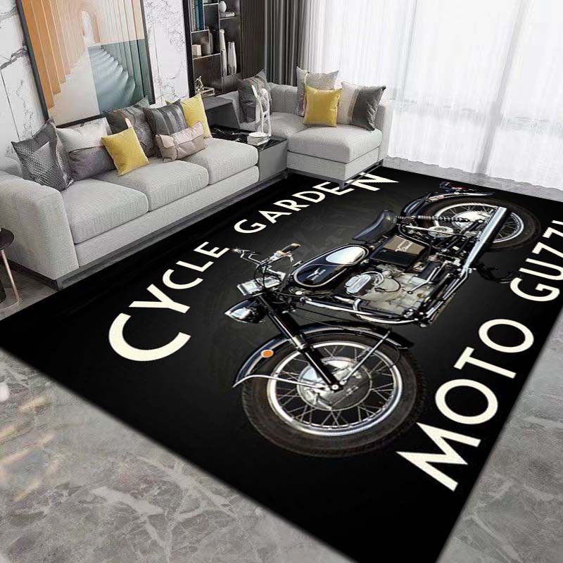 2026 New Retro Motorcycle G-Guzzi Printed Carpet Living Room Bedroom Decoration Tea Table Table Non slip Entrance Carpet Gift