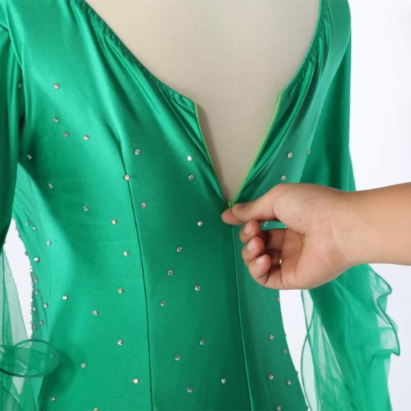 Платье для бальных танцев женское одежда для современных танцев с длинным рукавом дешевые костюмы