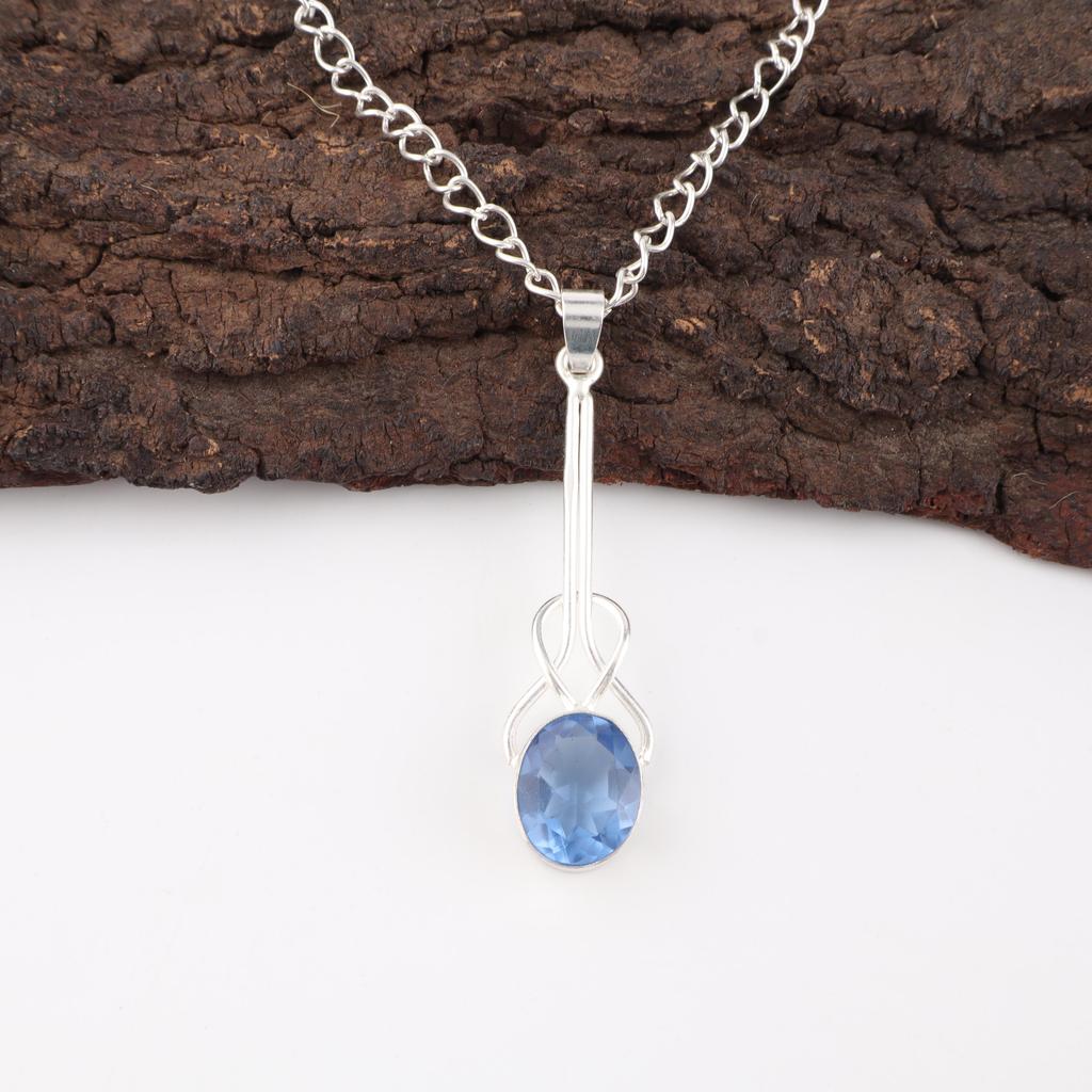 Ювелирные изделия с танзанитом, кулон из стерлингового серебра 925 пробы, очаровательный кулон ручной работы, богемный кулон с танзанитом в подарок бабушке