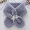 Ladies' Fashion Pearl Scarf Versatile Cute Hair Thickened Warm Cross Neck
