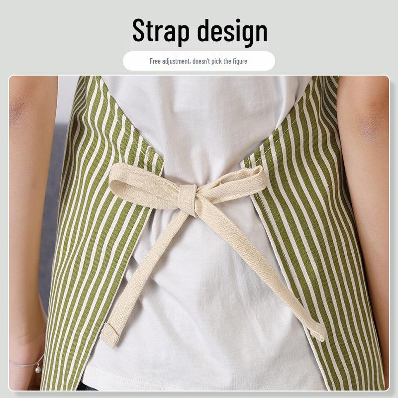 Unisex Korean-Style Cotton Cooking Apron – Breathable Summer Fashion Waist Apron