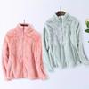 Fleece Jacket Women's Autumn and Winter New Loose Large Size Casual Fleece Top Pink Cardigan Thickened Thermal Sweater