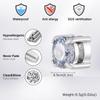 Vnox 5/7/8 мм Широкий Магнитный Клипс для Уха Без Прокола, Нержавеющая Сталь Черный Белый Циркон Хип-Хоп Клипса для Ушей для Мужчин Женщин, Подарок Украшение