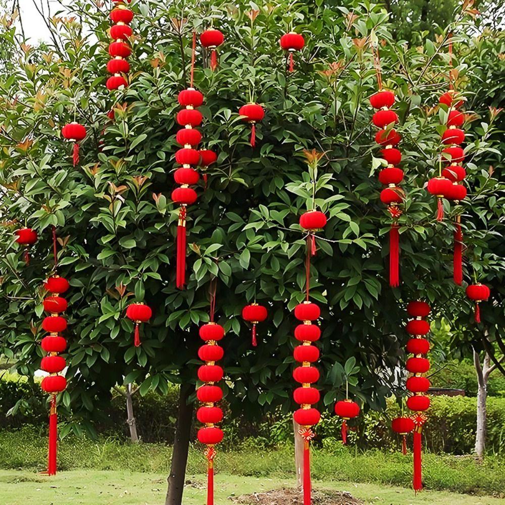 Chinese Style Red Ball Lantern String Fu Character Door Lantern Pendant Wedding