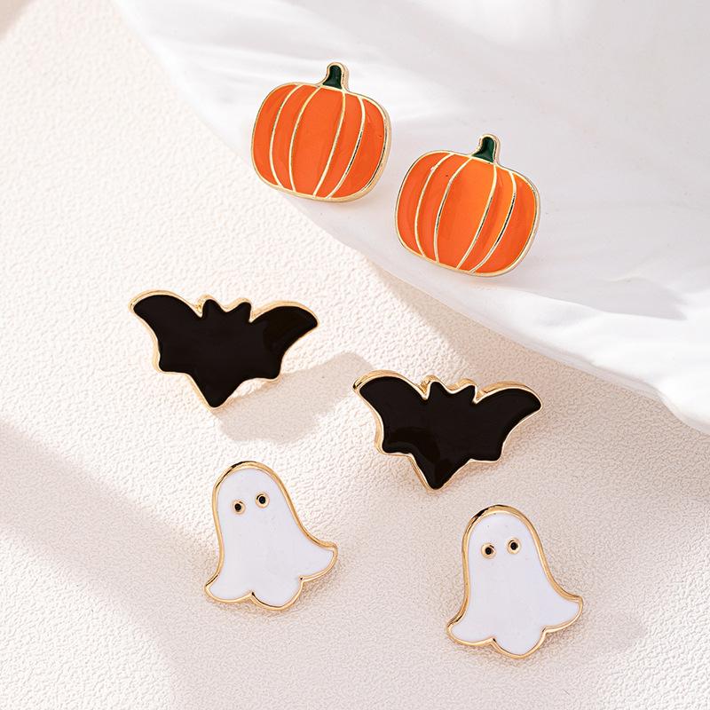 Набор из 18 пар Halloween Комбинированные Серьги для Женщин Призрак Тыква Летучая Мышь Череп Звезда Жемчуг Стразы Серьги Вечеринка Украшения Подарки