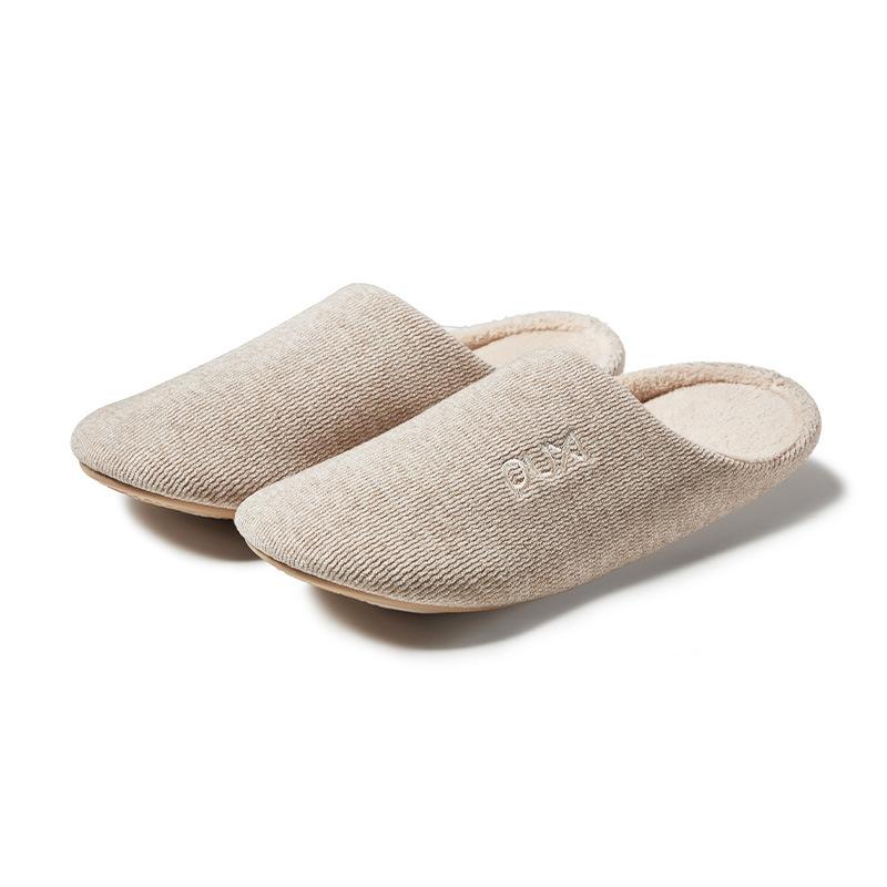 Simple Cotton Slippers Autumn and Winter Home Non-slip and Wear-resistant Home Floor Mop Warm and Silent Couple Plush Slippers