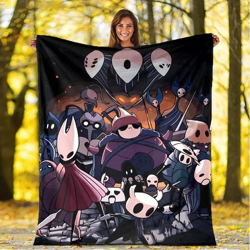 3D Print Hollow Knight Blanket Soft Sofa Cover Throw Game Blanket Fleece Tapestry Lightweight Warm Bed Blanket for Bedroom Couch