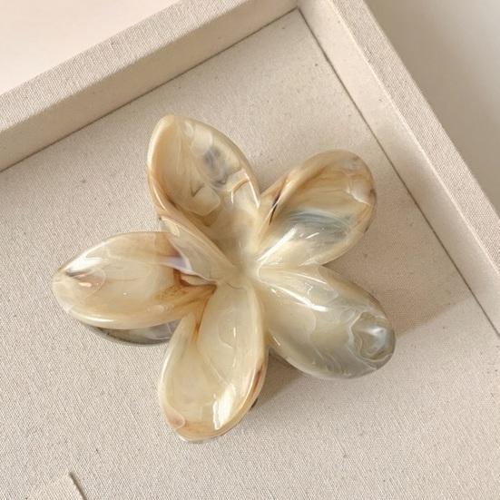 Hair Claw Flower Shape Stable Grip Summer Back Head Hair Clip Vibrant Color Non-Slip Shower Hair Claw Hair