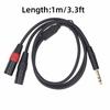 Unbalanced Y Splitter Cable 6.35mm Stereo Breakout Cable  Signal Splitting