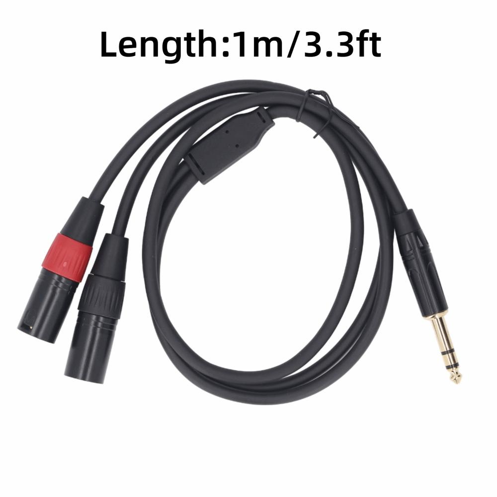 Unbalanced Y Splitter Cable 6.35mm Stereo Breakout Cable Signal Splitting
