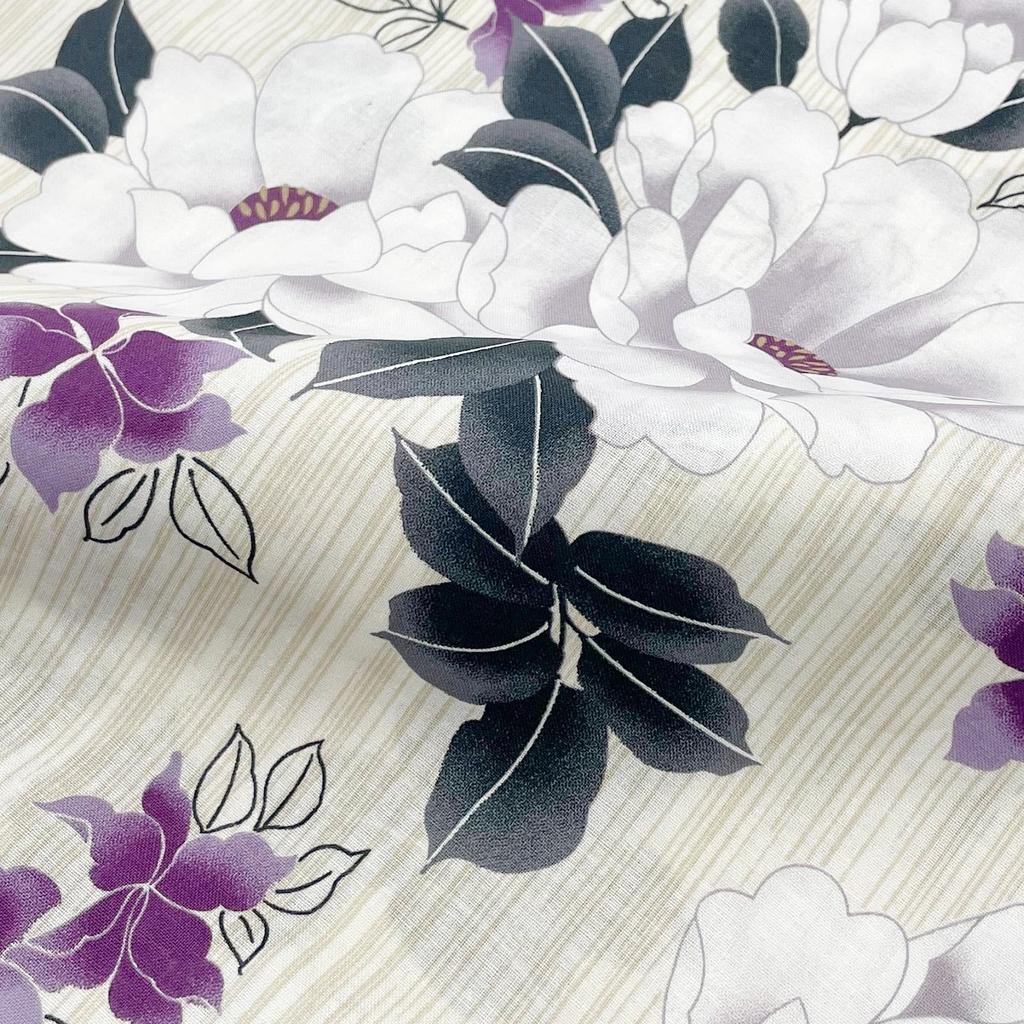 Фуука Юката Комплект с Раздельным Одним Размером Подходит Гардения и Сделано в Вистерии X14H27B255 Женский Комплект из Двух Предметов Оби, Все, Белый-Фиолетовый (Хэко Оби, Япония,