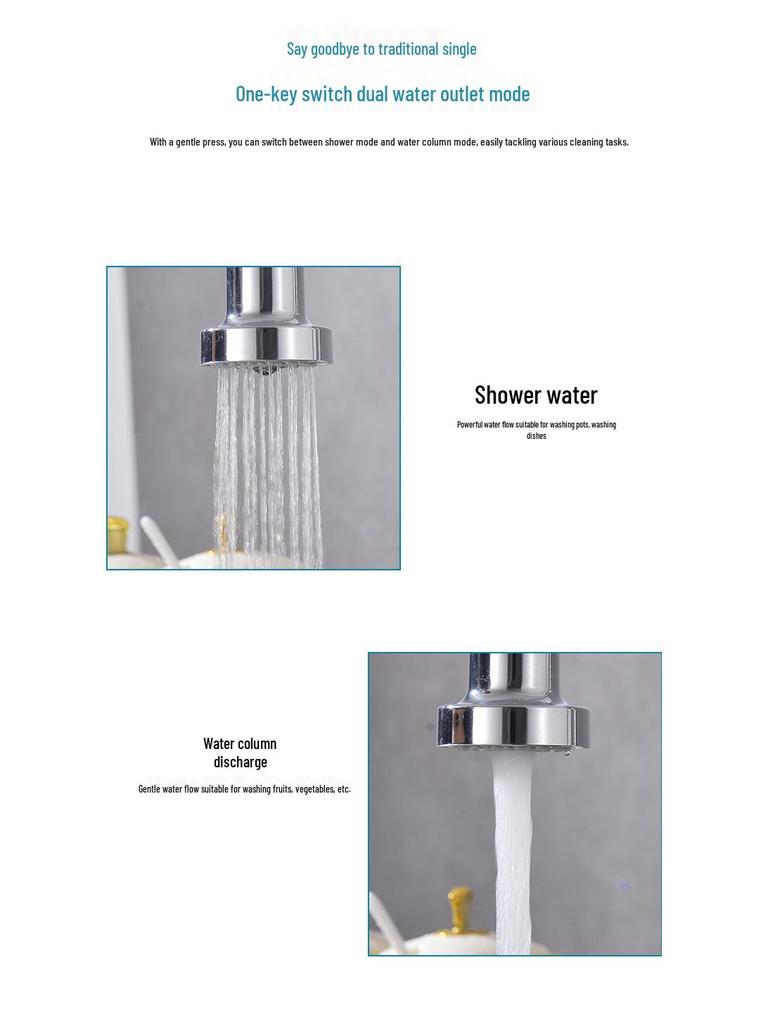 Пружинный выдвижной кухонный смеситель двойного назначения для горячей и холодной воды