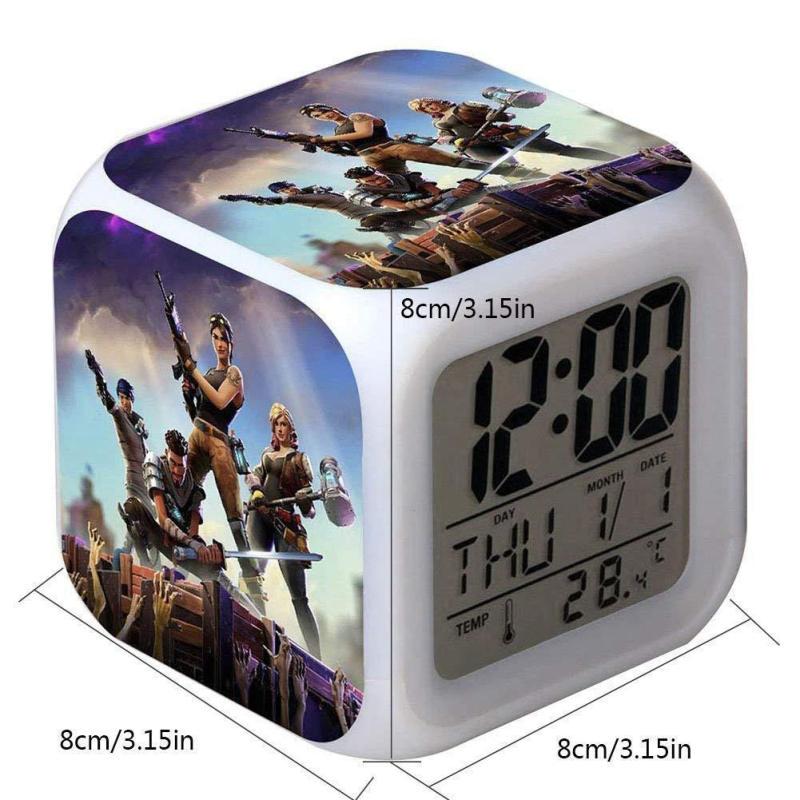 Мультяшный Умный Светящийся Будильник с Календарем и Термометром, Большой Светодиодный Экран для Спальни