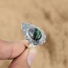 925 Silver Oval Ruby Zoisite Stone Statement Daughter Promise Boho Ring Jewelry