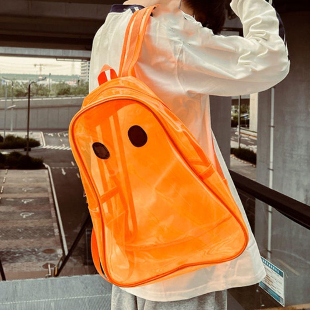 Dots Halloween Ghost Clear Backpack Candy Color Teenagers Ghost Shoulder Bag Students