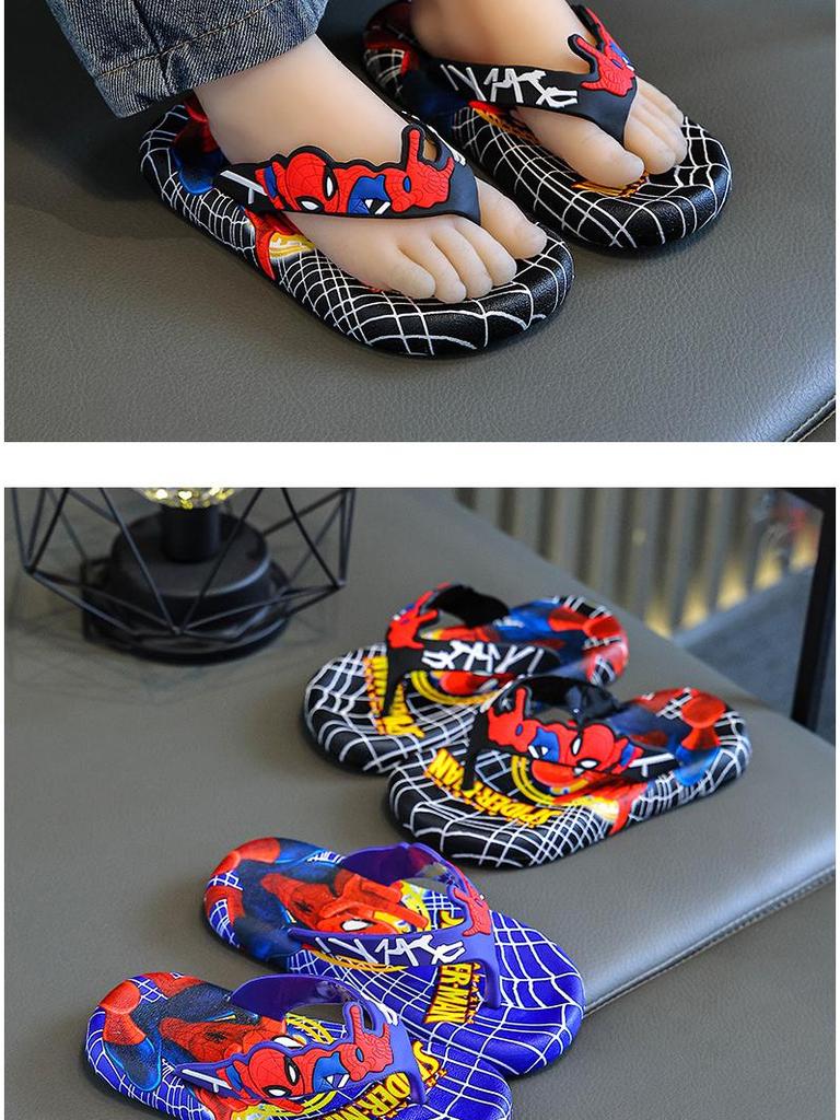 Мультяшные противоскользящие шлепанцы для мальчиков 2025 года, возраст 2-8 лет, домашние тапочки