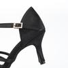 Women Latin Dance Shoe Satin Sandal Ladies Latin Dancing Shoes 8.5cm Heel High Heel Soft Sole T Bar Indoor