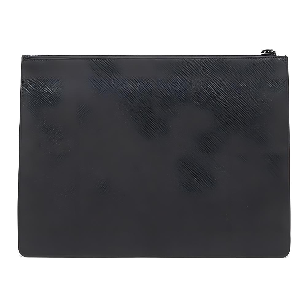 Bally Red And White Striped Business Simple Solid Color Coin Purse Commuter Bag PVC Clutch Men Clutch Black BHALDEN-OF-36