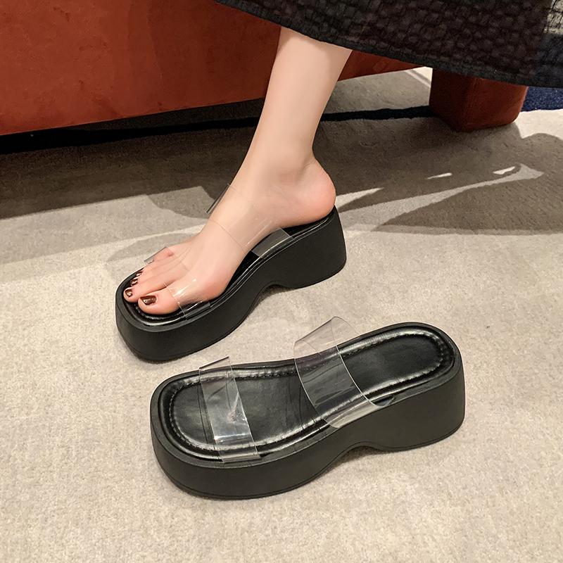 Модные женские босоножки на высоком каблуке, тапочки, женские шлепанцы, летняя обувь, женские туфли-лодочки, сандалии, прозрачные шлепанцы, Mujer 2024