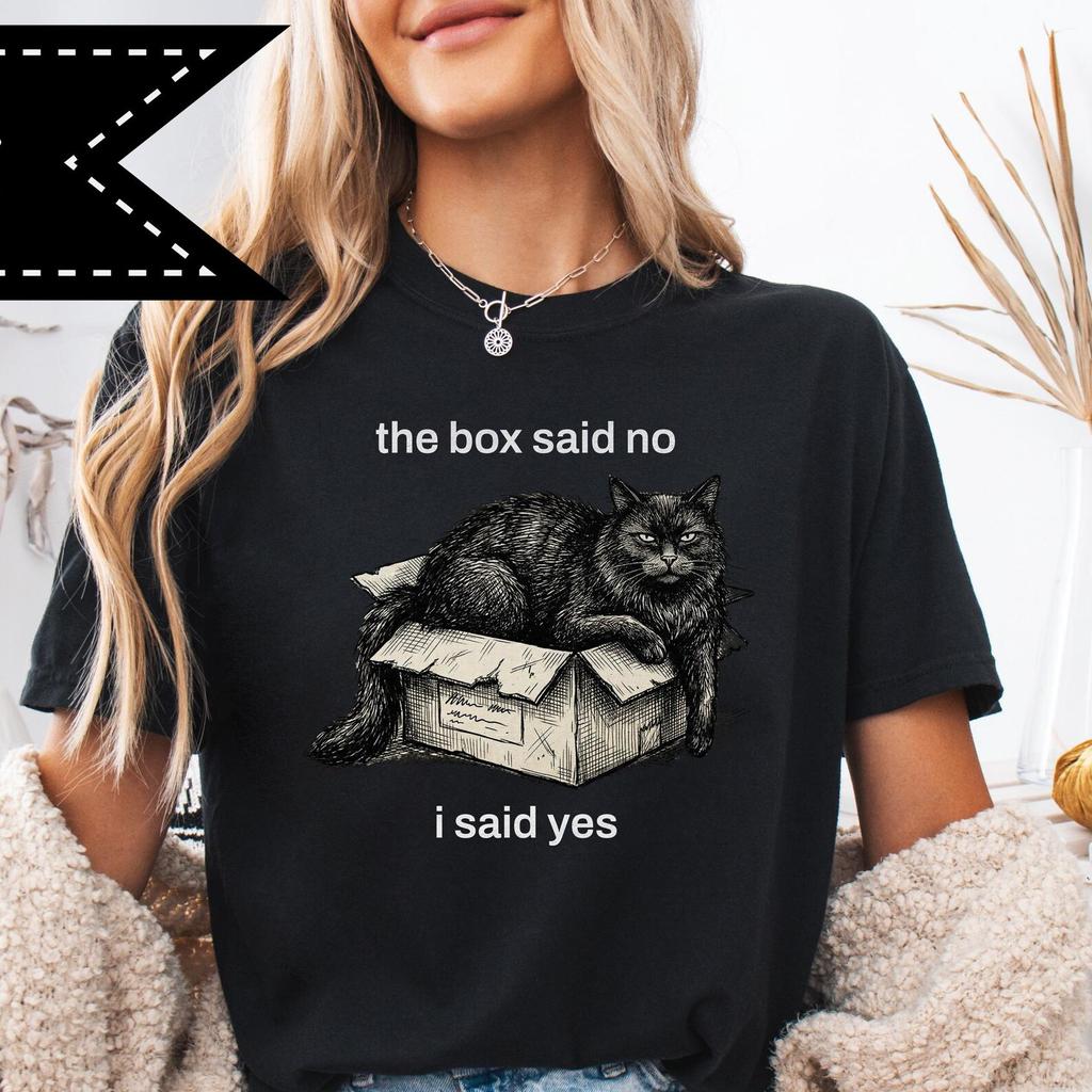 Graphic Cat T-Shirt, Gothic Cat Style, Witchy Quirky Art, Unisex Comfort Colors® Tee