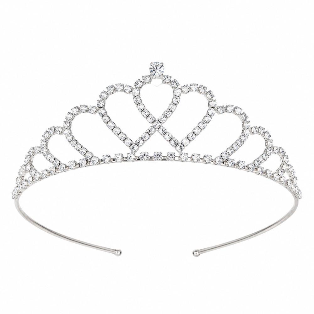 Crystal Rhinestone Bridal Tiara Micro Pave Zircon Hair Ornament Crystal Crown For Women Girls
