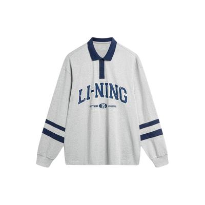 Weekend Youth Sports Fashion Series American Retro Letter Print Casual Polo Shirt Unisex Polo Shirts Flower-Gray Light-Smoke-Gray AWDU787-1