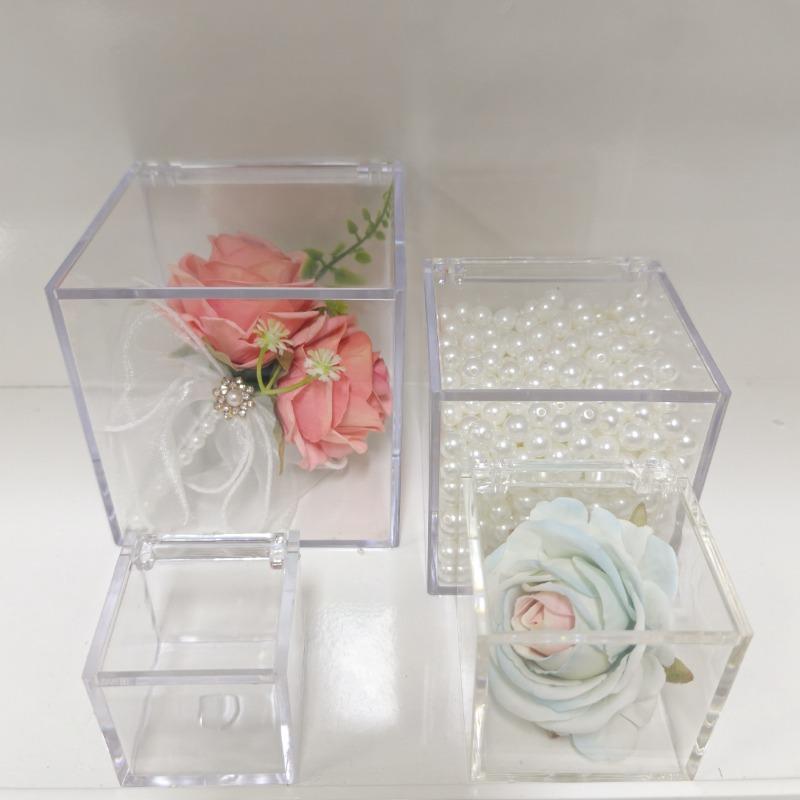 Transparent Flip-top BoxSquare Packaging Box Storage Box Thickened Micro-landscape Display Injection-molded Square Box