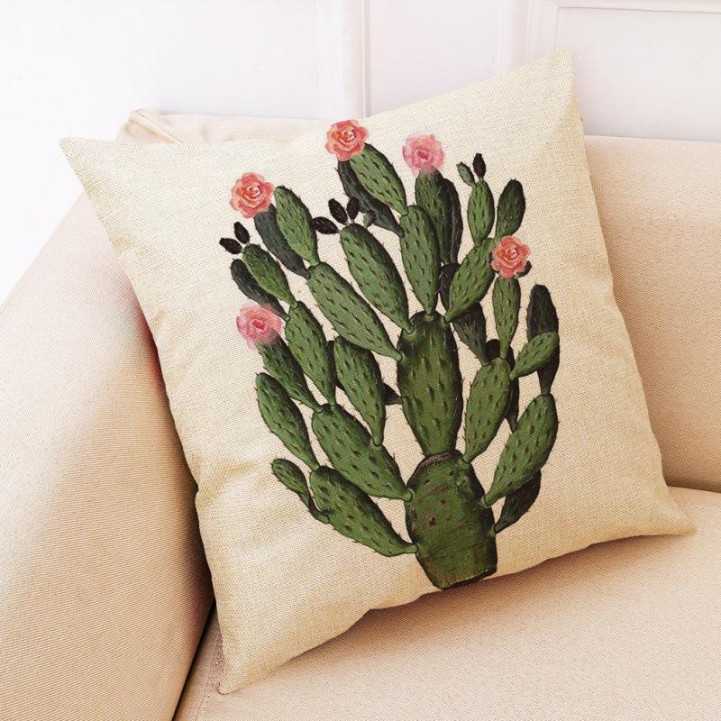 Creative Cactus Potted Plant Throw Pillow Covers With Digital Printing Of Short Plush Fabric Car-Shaped Sofa Cushion Home Decor