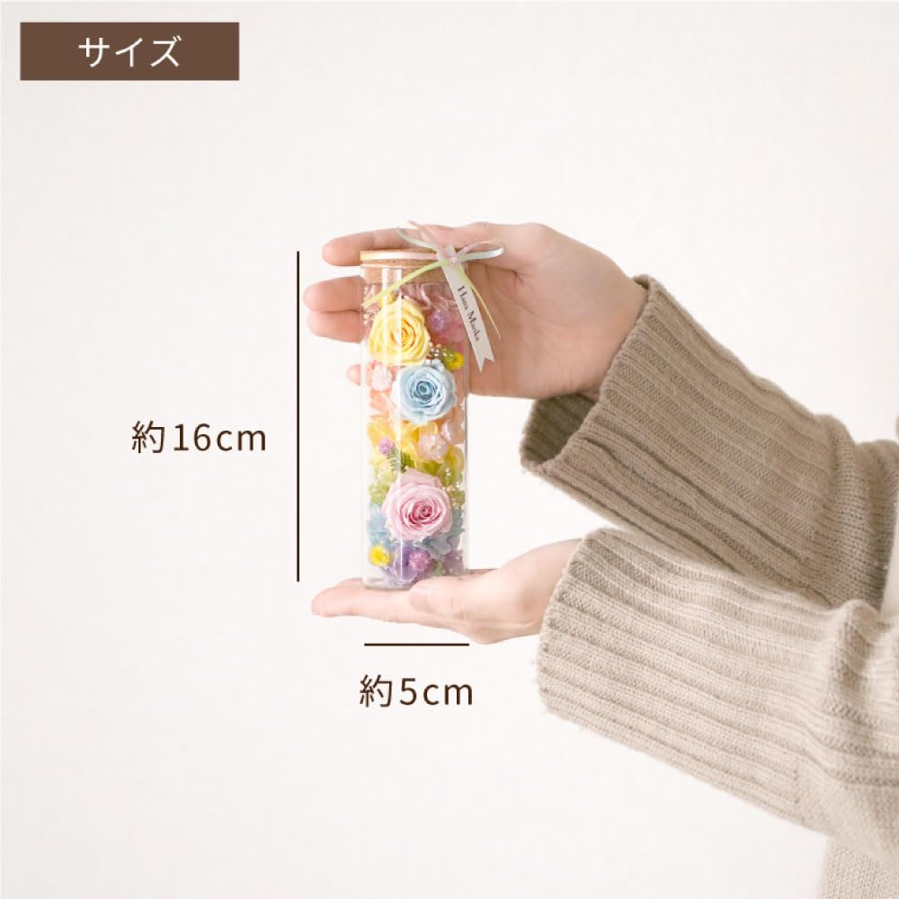 Hana Marika Pet Sympathy Gift, Rainbow Bridge Memorial Bottle, Preserved Flowers for Buddhist Altars, for Dogs and Cats