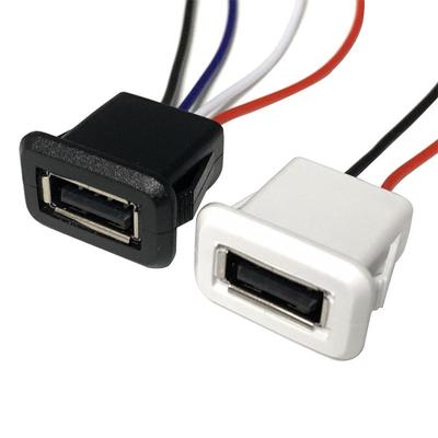 Водонепроницаемый USB 2.0 гнездовой порт для зарядки для настольной лампы или прецизионного прибора с кабелем