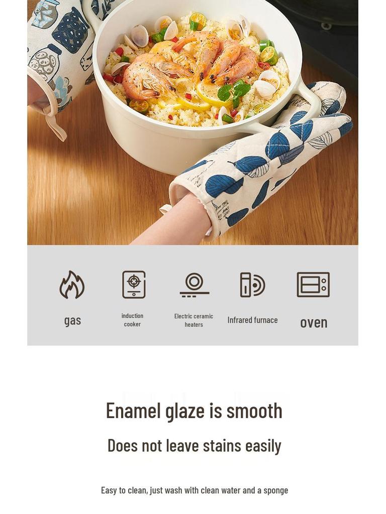 Кастрюля-казан Mingjue с антипригарным эмалевым покрытием, из алюминиевого сплава, подходит для индукционных плит, для тушения и супа.