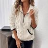 Women's Half Zip Sherpa Fleece Sweatshirts Fuzzy Oversized Pullover Top Soft Warm Fall Winter Sweater with Pockets