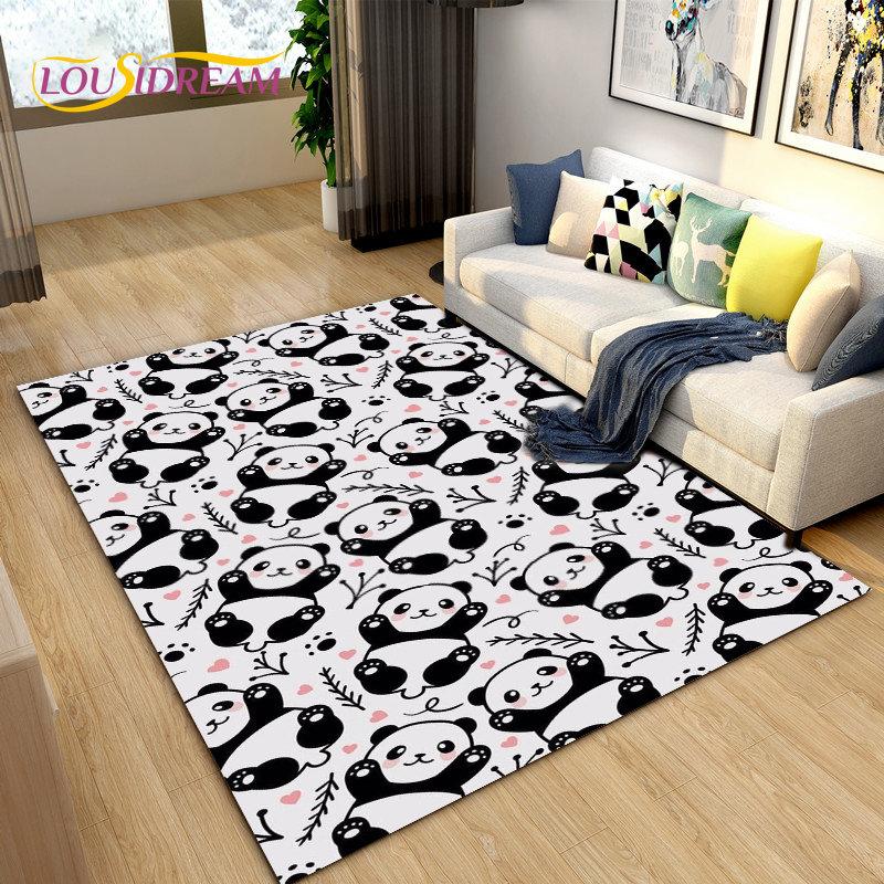 3D Cartoon Cute Panda Area Rug,Carpet Rug for Living Room Children's Room Decoration,Kid Play Crawl Soft Non-slip Floor Mat Gift