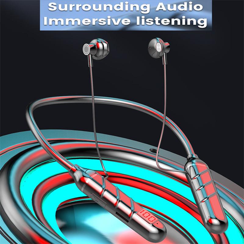 Беспроводная Bluetooth-совместимая гарнитура с шейным ободом, стерео бинауральные спортивные наушники Bt22