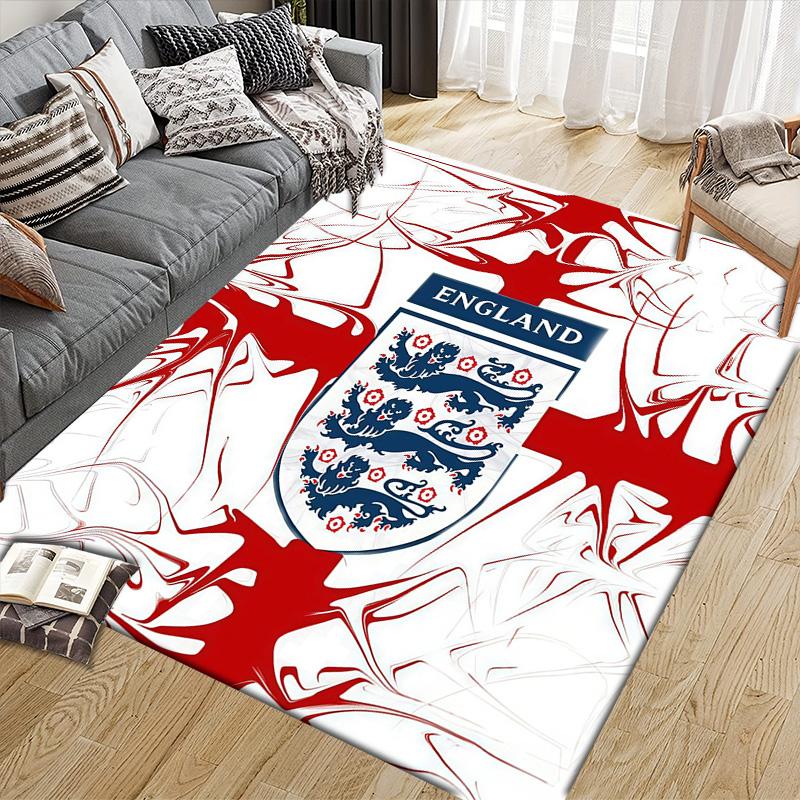 England National Men's Football Team3 Flannel Pattern Square Carpet,Area Rug,Carpet Rug for Living Room Bedroom Sofa Playroom Decor,Non-slip Floor Mat