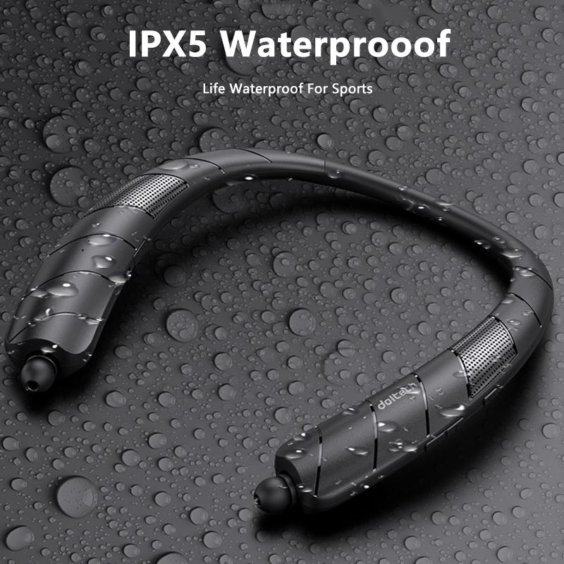 Bluetooth Neckband Headphone + Speaker 2 In 1 Large Capacity Subwoofer HiFi Super Bass With Telescoping Cable For Sport