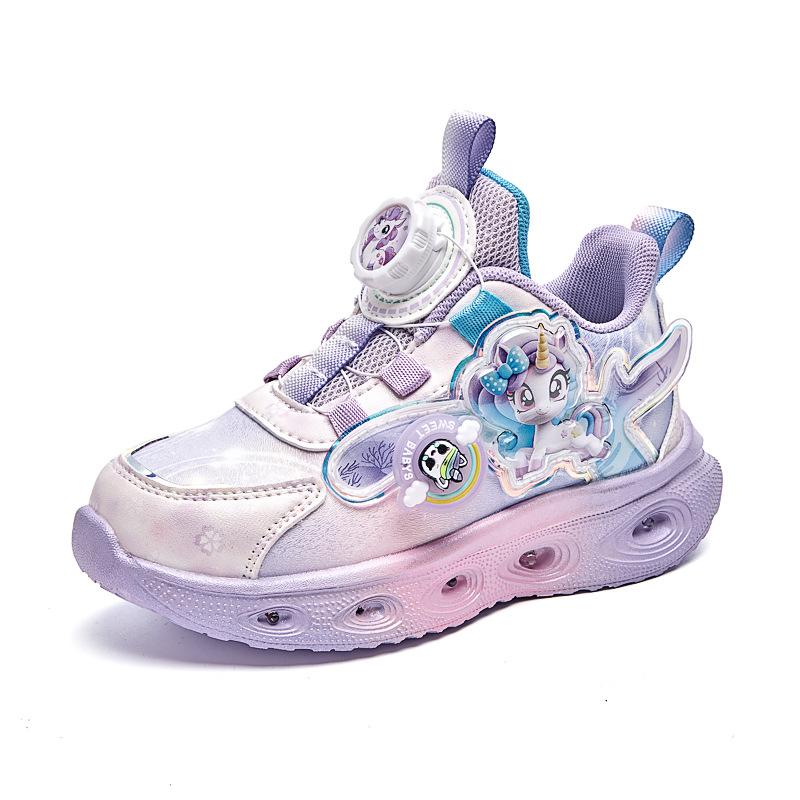 Children's light-up sneakers, new summer styles, fleece-lined for warmth, girls' shoes, lightweight running shoes for toddlers and young children