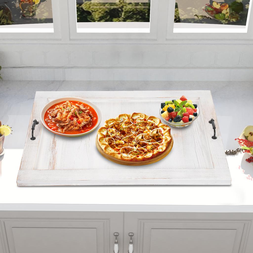 Noodle Board Stovetop Cover - Kitchen Serving Tray W/ Handles (44lbs Load Capacity) - Countertop Protector & Party Serving Board