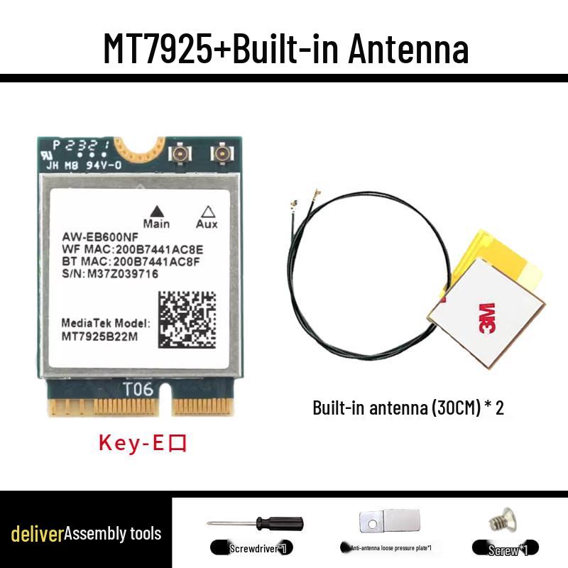 Беспроводная сетевая карта MediaTek MT7925 WiFi 7 PCIe для настольного компьютера, Bluetooth 5.3, совместима с AMD